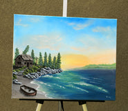 Original art for sale at UGallery.com | Whispering Tide by Art Clark | $550 | acrylic painting | 16' h x 20' w | thumbnail 3