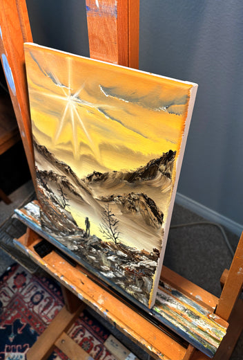 Between Faith and Promise by Art Clark |  Side View of Artwork 