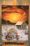 Original art for sale at UGallery.com | Between Fire and Ice by Art Clark | $1,150 | oil painting | 22' h x 18' w | thumbnail 3