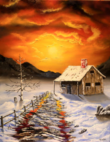 oil painting by Art Clark titled Between Fire and Ice