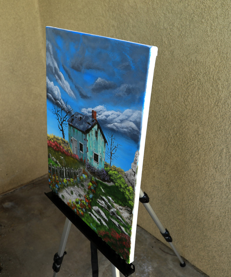 Mountain Top Splendor by Art Clark |  Side View of Artwork 