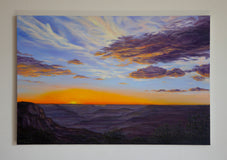 Original art for sale at UGallery.com | Sunset by Olena Nabilsky | $3,000 | oil painting | 24' h x 36' w | thumbnail 3