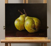 Original art for sale at UGallery.com | A Pair of Pears by Art Tatin | $375 | oil painting | 8' h x 10' w | thumbnail 3