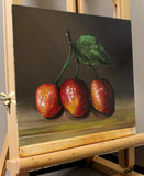 Original art for sale at UGallery.com | Sister Cherries by Art Tatin | $400 | oil painting | 8' h x 10' w | thumbnail 2