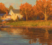 Original art for sale at UGallery.com | Autumn's Breath by Aruna Rao | $1,425 | oil painting | 14' h x 26' w | thumbnail 4
