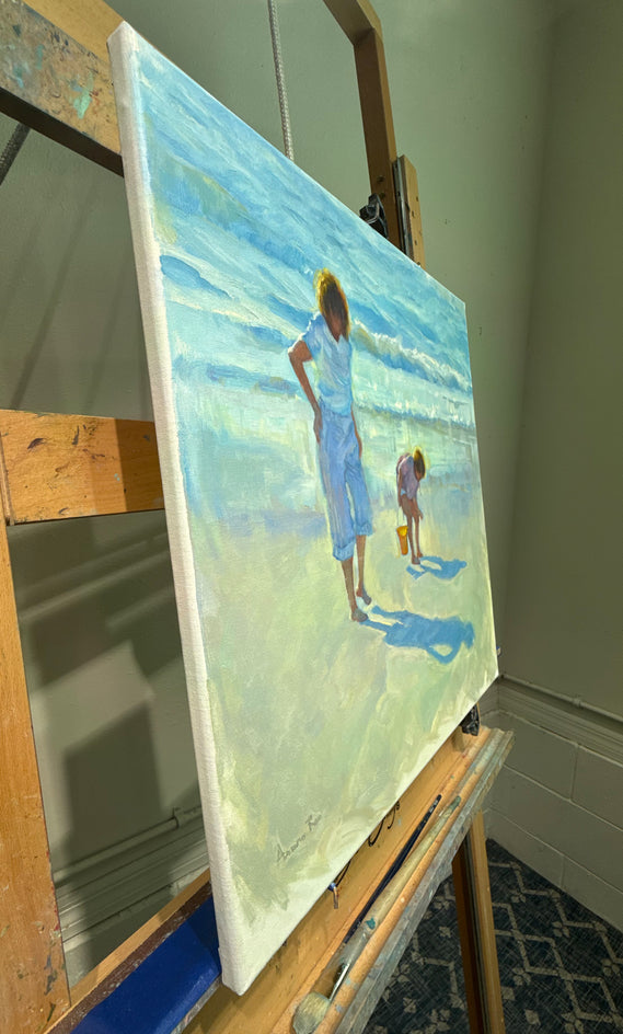 Beachcombers by Aruna Rao |  Side View of Artwork 