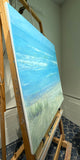 Original art for sale at UGallery.com | Beckoning Sea by Aruna Rao | $5,250 | oil painting | 36' h x 36' w | thumbnail 2