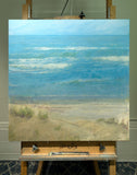 Original art for sale at UGallery.com | Beckoning Sea by Aruna Rao | $5,250 | oil painting | 36' h x 36' w | thumbnail 3