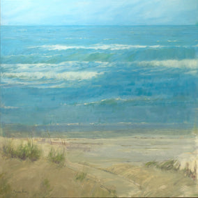 Original art for sale at UGallery.com | Beckoning Sea by Aruna Rao | $5,250 | oil painting | 36' h x 36' w