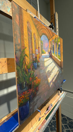 Beneath the Arches by Aruna Rao |  Side View of Artwork 