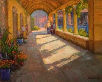 oil painting by Aruna Rao titled Beneath the Arches