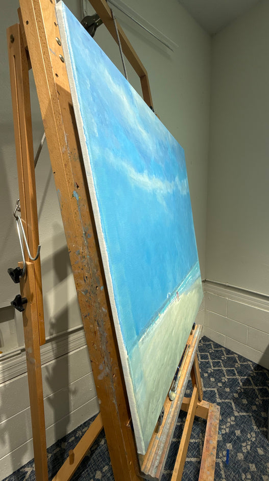 Salty Sea Breezes by Aruna Rao |  Side View of Artwork 