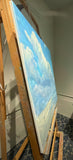Original art for sale at UGallery.com | Sea of Clouds by Aruna Rao | $5,250 | oil painting | 36' h x 36' w | thumbnail 2