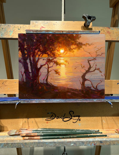 Silhouettes by Dawn’s Golden Light by Aruna Rao |  Context View of Artwork 