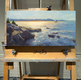 Original art for sale at UGallery.com | Squint by Aruna Rao | $1,200 | oil painting | 12' h x 24' w | thumbnail 3