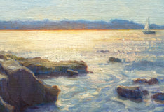 Original art for sale at UGallery.com | Squint by Aruna Rao | $1,200 | oil painting | 12' h x 24' w | thumbnail 4