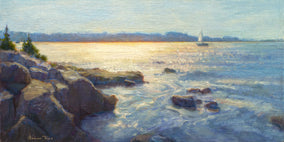 Original art for sale at UGallery.com | Squint by Aruna Rao | $1,200 | oil painting | 12' h x 24' w