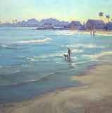 Original art for sale at UGallery.com | Tidewalkers by Aruna Rao | $3,500 | oil painting | 24' h x 36' w | thumbnail 4