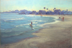 Original art for sale at UGallery.com | Tidewalkers by Aruna Rao | $3,500 | oil painting | 24' h x 36' w