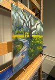Original art for sale at UGallery.com | Under the Oaks by Aruna Rao | $1,175 | oil painting | 12' h x 16' w | thumbnail 2