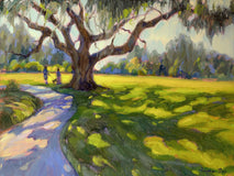 Original art for sale at UGallery.com | Under the Oaks by Aruna Rao | $1,175 | oil painting | 12' h x 16' w | thumbnail 1