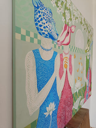 Admiring by Arvind Kumar Dubey |  Side View of Artwork 