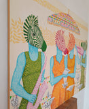 Original art for sale at UGallery.com | Companion by Arvind Kumar Dubey | $7,100 | acrylic painting | 48' h x 60' w | thumbnail 2
