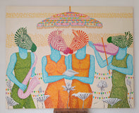 Original art for sale at UGallery.com | Companion by Arvind Kumar Dubey | $7,100 | acrylic painting | 48' h x 60' w | thumbnail 3