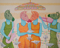 Original art for sale at UGallery.com | Companion by Arvind Kumar Dubey | $7,100 | acrylic painting | 48' h x 60' w | thumbnail 1