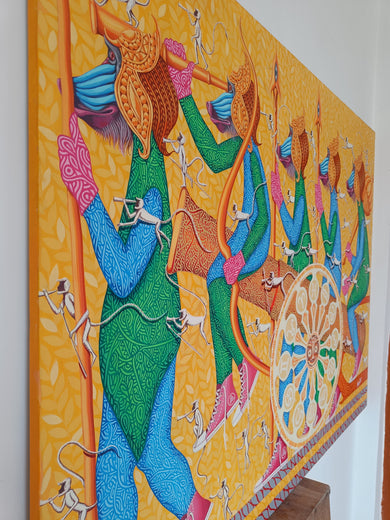 Fortune Favours the Brave by Arvind Kumar Dubey |  Side View of Artwork 