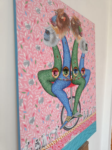 Life in the City by Arvind Kumar Dubey |  Side View of Artwork 