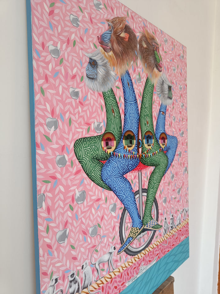 Life in the City by Arvind Kumar Dubey |  Side View of Artwork 