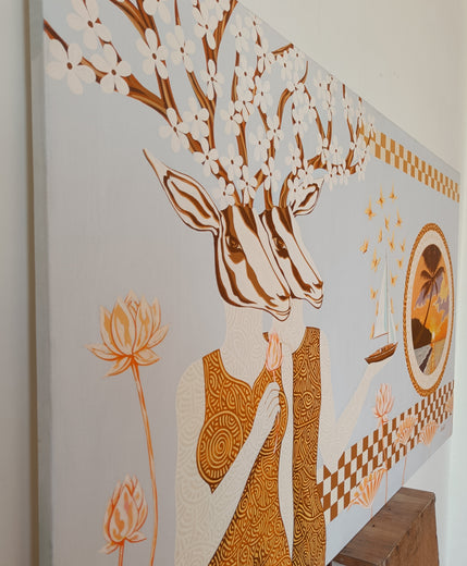 Long Drive by Arvind Kumar Dubey |  Side View of Artwork 