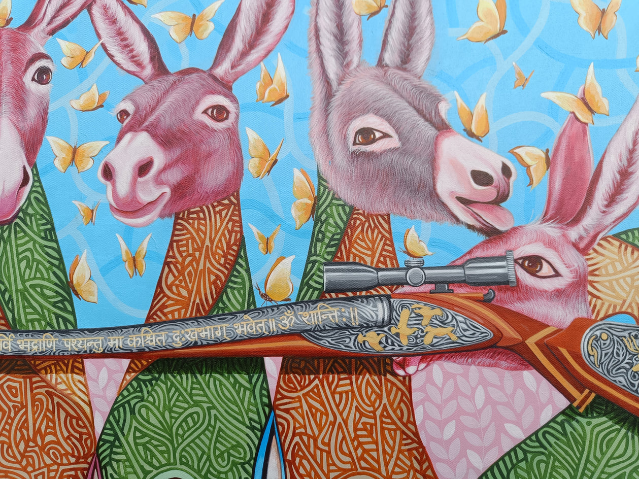 Messengers of Peace by Arvind Kumar Dubey |  Closeup View of Artwork 
