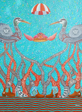 Original art for sale at UGallery.com | Opportunity by Arvind Kumar Dubey | $3,800 | acrylic painting | 48' h x 36' w