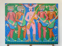 Original art for sale at UGallery.com | Queen by Arvind Kumar Dubey | $7,050 | acrylic painting | 42' h x 54' w | thumbnail 3