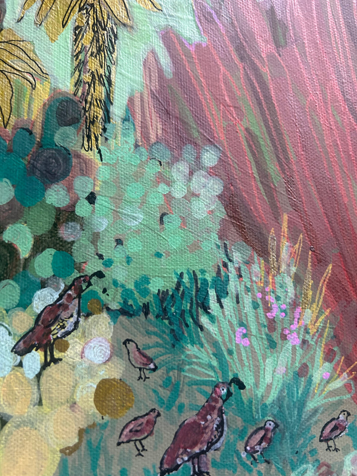 Gilded Covey by Autumn Rose |  Closeup View of Artwork 