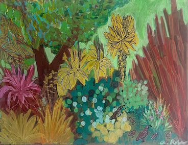 acrylic painting by Autumn Rose titled Gilded Covey