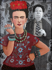 acrylic painting by Johansen Newman titled She Who Wears the Color. He Who Sees the Color.