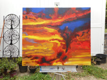 Original art for sale at UGallery.com | Again on Fire by Benjamin Thomas | $2,175 | acrylic painting | 33' h x 39' w | thumbnail 3
