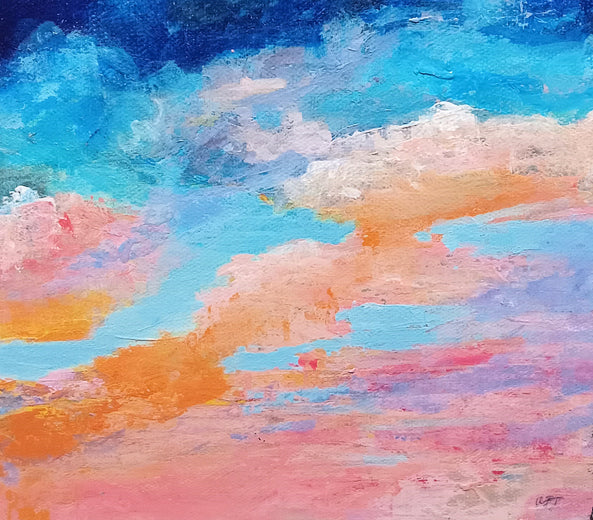 Dreamsicle Sky by Benjamin Thomas |   Closeup View of Artwork 