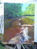 Original art for sale at UGallery.com | Light Dance on Mingo Creek by Benjamin Thomas | $1,875 | acrylic painting | 40' h x 30' w | thumbnail 3