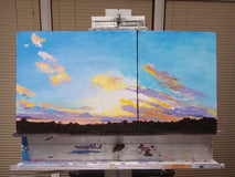 Original art for sale at UGallery.com | Long Sky by Benjamin Thomas | $500 | acrylic painting | 10' h x 20' w | thumbnail 3