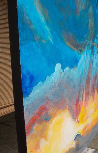 Sky on Fire by Benjamin Thomas |  Side View of Artwork 