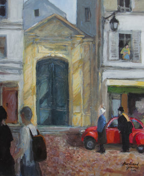 Original art for sale at UGallery.com | Rue Mouffetard by Bertrand Girard | $2,000 | acrylic painting | 24' h x 20' w