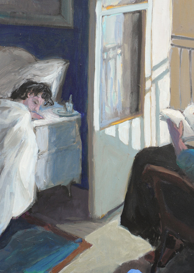 The Sick Little Child by Bertrand Girard |  Closeup View of Artwork 