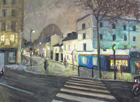 Original art for sale at UGallery.com | Un Soir d'Automne à Paris by Bertrand Girard | $2,250 | acrylic painting | 21' h x 28' w