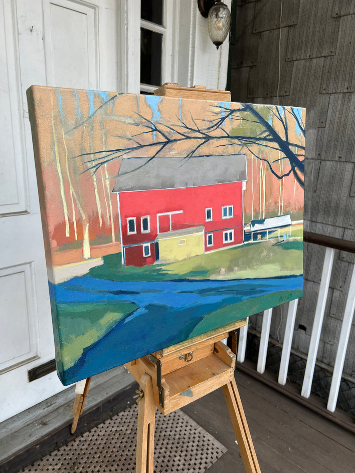 Barn in Afternoon by Brian McCarty |  Side View of Artwork 