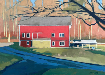 oil painting by Brian McCarty titled Barn in Afternoon