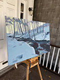 Original art for sale at UGallery.com | Cold Winter River by Brian McCarty | $1,000 | oil painting | 24' h x 36' w | thumbnail 2
